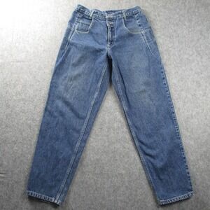 Guess Jeans Mens 29x29 Blue Medium Wash High Rise Tapered Button Fly 90s